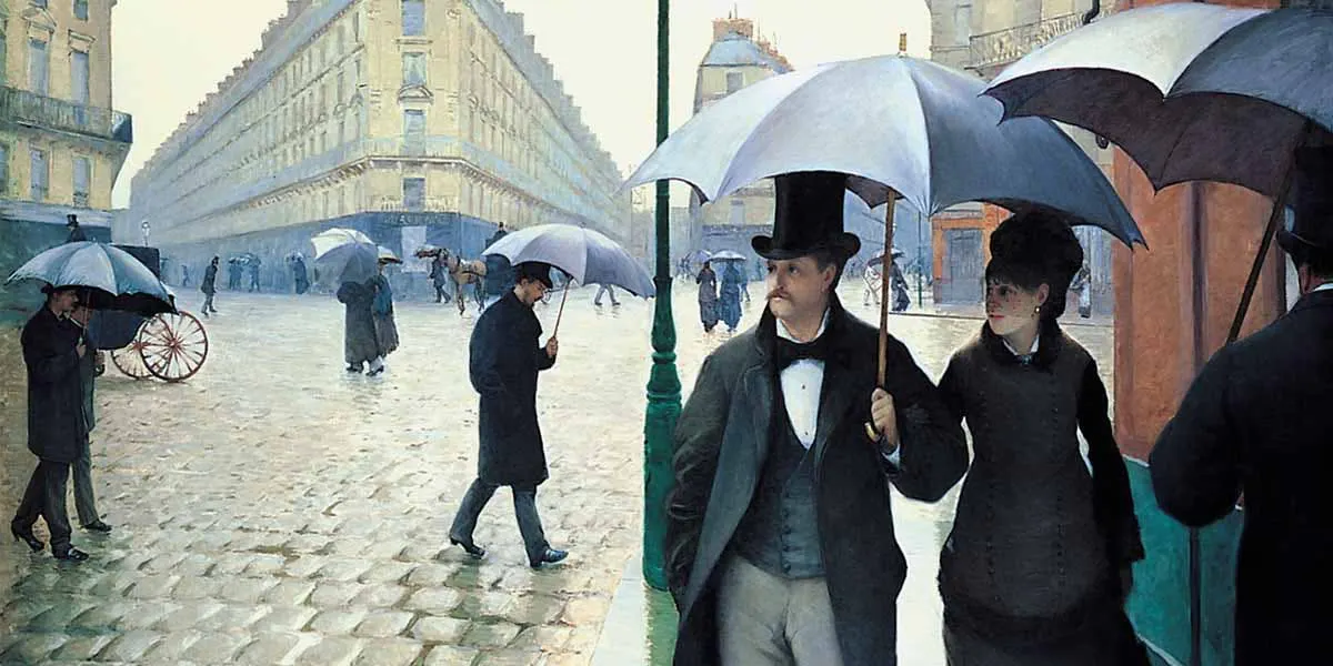Gustave Caillebotte, Rue de Paris, temps de pluie (détail), 1877, huile sur toile, Art Institute of Chicago