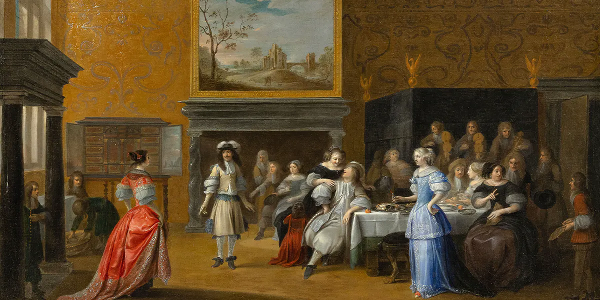Hieronymus Janssens (1624 Antwerpen 1693), Die Vorstellung, Öl/Lwd., 56,5 x 81 cm. Foto © Kunstauktionshaus Schlosser (Detail)