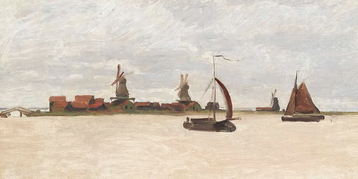 Claude Monet (1841-1919), 'The Voorzaan and the Westerhem', 1871, Zaans Museum, Zaandam (detail). Photo by Willemijn92 via Wikimedia Commons