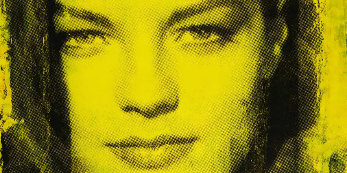 Guldenstern (Peter Wolframm & Peter Smolka), "Spiegelbild-Romy", Mischtechnik (Serigrafie auf Leinwand), ca. 150 x 100 cm. Foto © Auktionshaus Franke (Detail)
