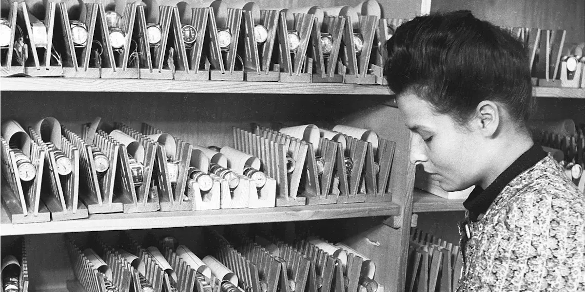 Full speed ahead at the Rolex factory in Bienne, 1942. Photo: RDB/ullstein bild via Getty Images (detail)