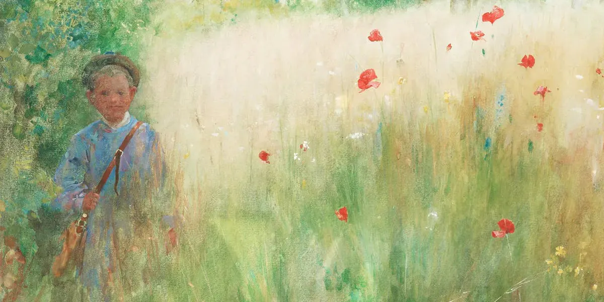 Carl Larsson, Mohnblumen, 1884, Aquarell, ausgeführt in Grez-sur-Loing. Foto © Bukowskis (Detail)
