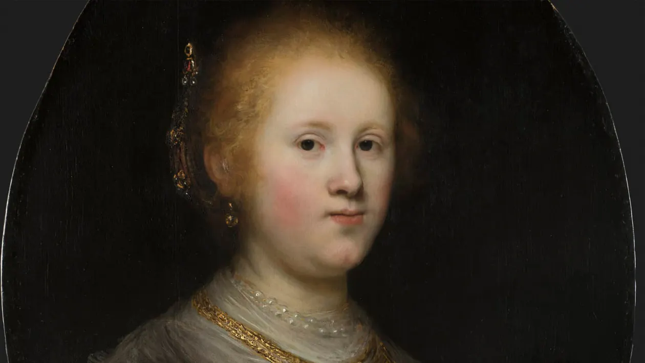 ‘Portrait of a Woman’, 1632 (detail), has recently been authenticated as a Rembrandt original by conservatives. Photo: Allentown Art Museum