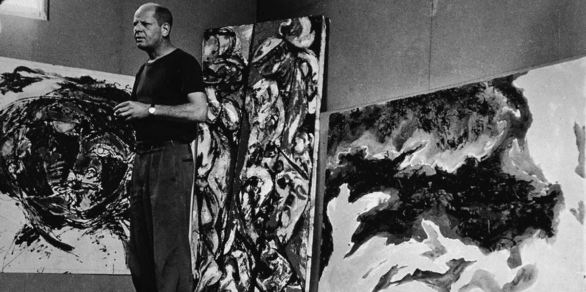 Jackson Pollock (1912-1956) i sin studio 'The Springs,' East Hampton, New York, 23 augusti 1953. Foto © Tony Vaccaro via Getty Images