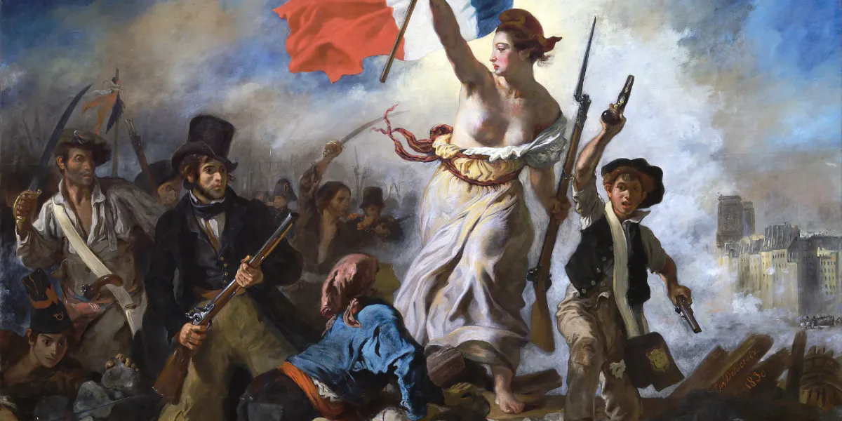 Eugène Delacroix (1798-1863), Die Freiheit führt das Volk, 1830, Öl/Lwd., 260 x 325 cm, Musée du Louvre, Paris. Foto gemeinfrei (Detail)