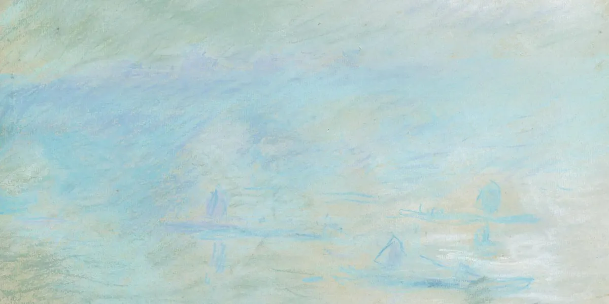 Claude Monet, Ponte di Waterloo, Brouillard, 1901, pastello su carta, 31,5 x 47,8 cm, con cornice. Foto © Dorotheum (dettaglio)