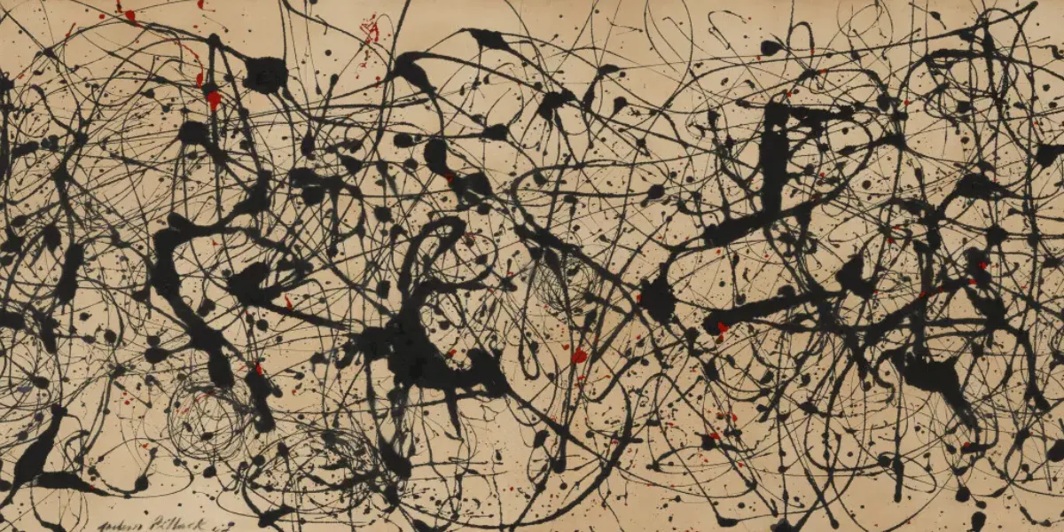 Jackson Pollock (1912-1956) Number 7A, 1948, signed and dated, oil and enamel on canvas, 88.9 x 334 cm. Photo © Christie's (detail)