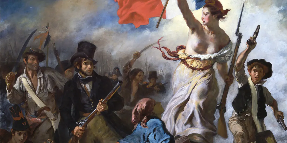 Eugène Delacroix (1798-1863), Die Freiheit führt das Volk, 1830, Öl/Lwd., 260 x 325 cm, Musée du Louvre, Paris. Foto gemeinfrei (Detail)