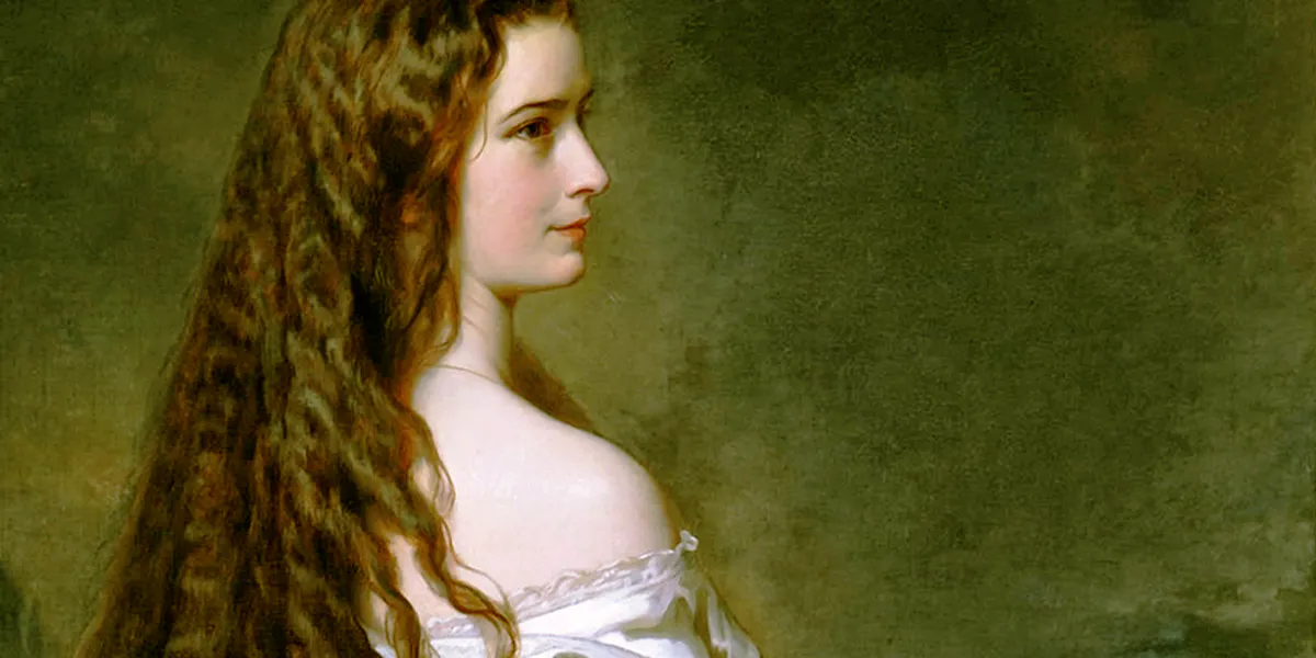 Eines der beiden "intimen" Porträts für den Kaiser, die Franz Xaver Winterhalter 1864/65 von Elisabeth malte. Foto gemeinfrei (Detail)