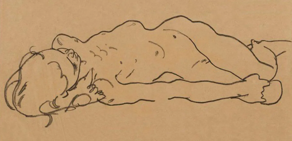 Un croquis d'Egon Schiele trouvé dans un magasin de seconde main