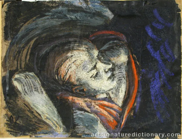 Förfalskad målning av Oskar Kokoschka. Bild: Art Signature Dictionary (ASD)