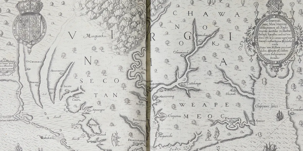 Rare Book: Hariot's Virginia. Image © Charlton Hall (detail)