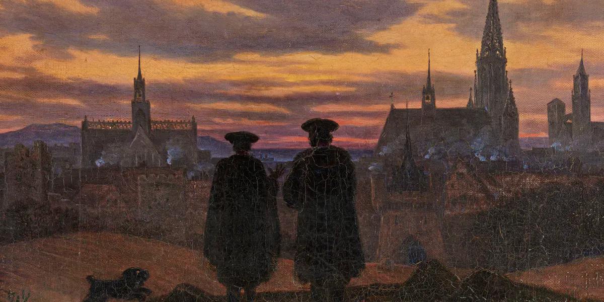 Carl Gustav Carus (1789-1869), Crepuscolo. Sul Faust di Goethe, 1837, olio/pittura, 50,2 x 40,4 cm, collezione privata. Foto di pubblico dominio (dettaglio)