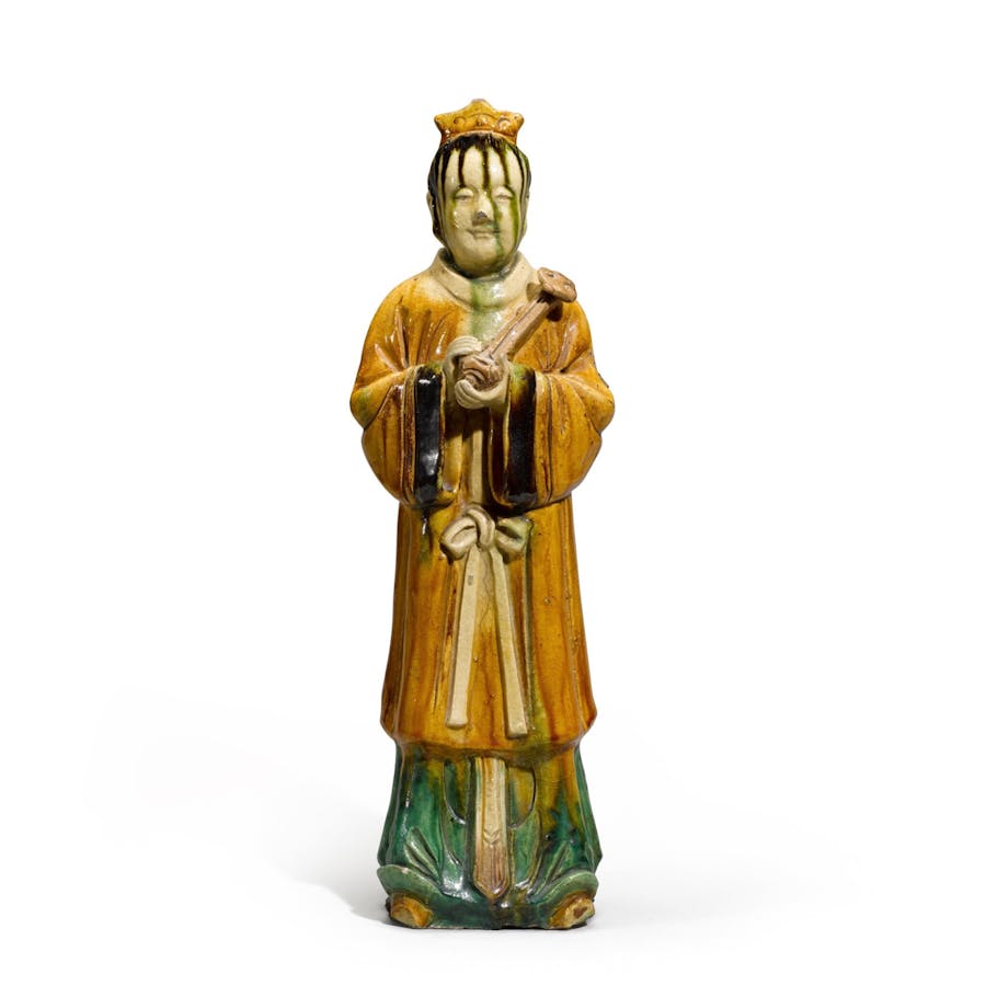 A large sancai-glazed stoneware figure of an official, Ming dynasty. Image © Sotheby’s.
