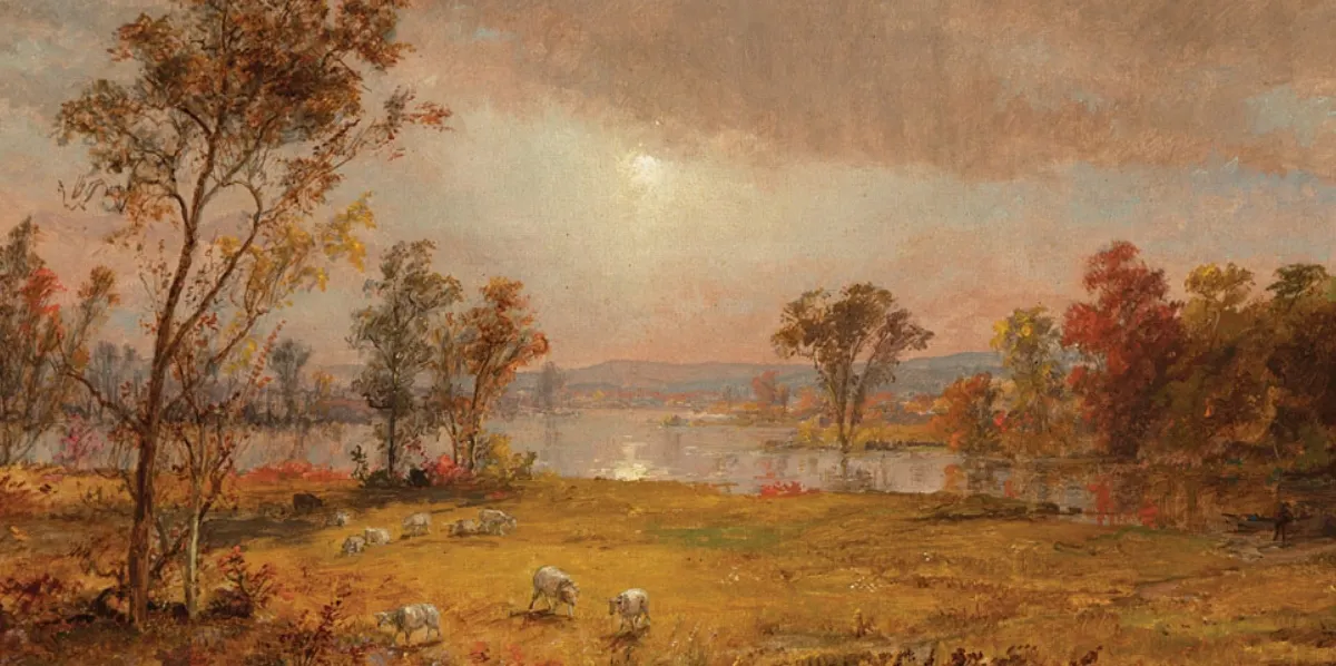 Jasper Francis Cropsey (American/New York, 1823-1900, “October Morning" (detail). Image: Neal Auction Company