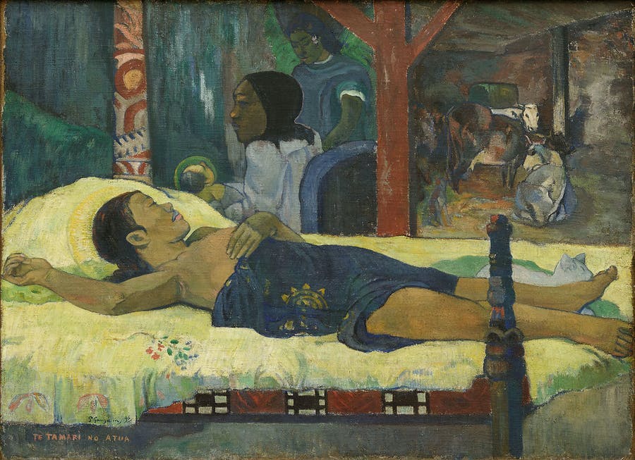 Paul Gauguin, ‘Te tamari no atua’, oil on canvas, 1896, Munich, Neue Pinakothek, image © Yelkrokoyade / License Creative Commons Attribution-Share Alike 4.0 International