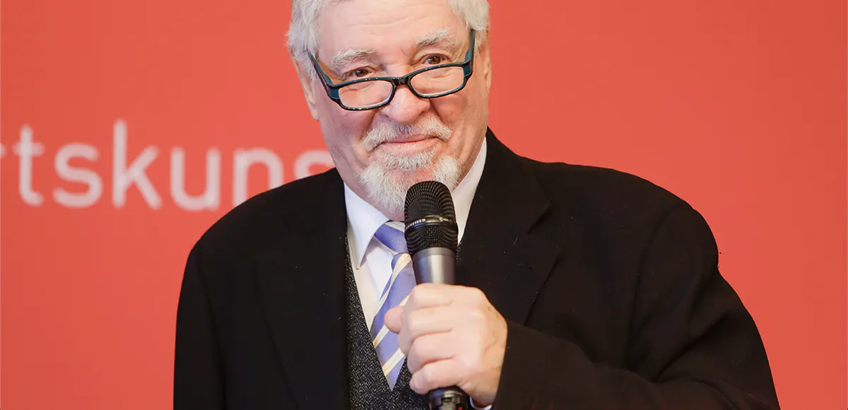 Kurator Ewald Karl Schrade beim Presseempfang der art KARLSRUHE 2019 | Foto: © Messe Karlsruhe, Fotograf: Jürgen Rösner