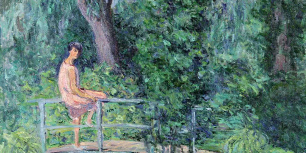 Blanche Hoschedé Monet (1865-1947), Nitia sur le Pont dans le Jardin de Claude Monet, oil on canvas. Photo © Catawiki