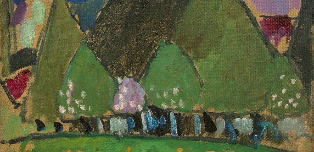 Alexej von Jawlensky, Paesaggio con alberi (Murnau), circa 1909, olio su cartone, foto © Grisebach