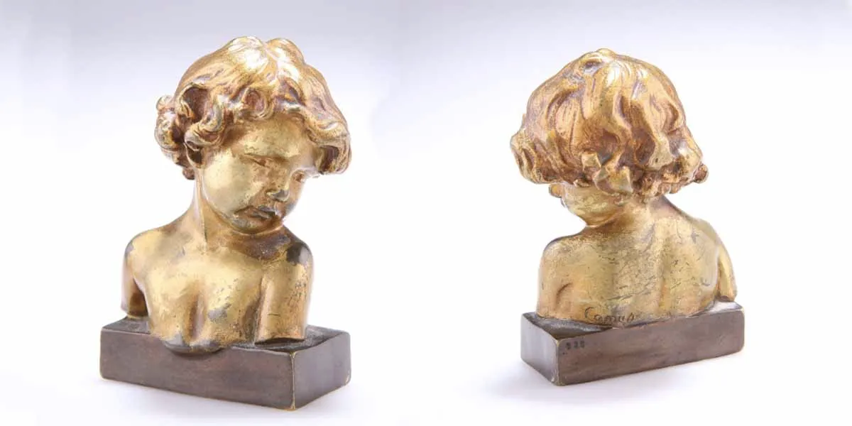 After Jean-Marie Camus, ‘Gilt-bronze Bust of a Child’. Photos: Elstob & Elstob