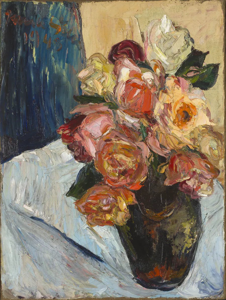 Irma Stern, Roses in a Chinese Jar, 1948, olio su tela. Foto © Strauss & Co 
