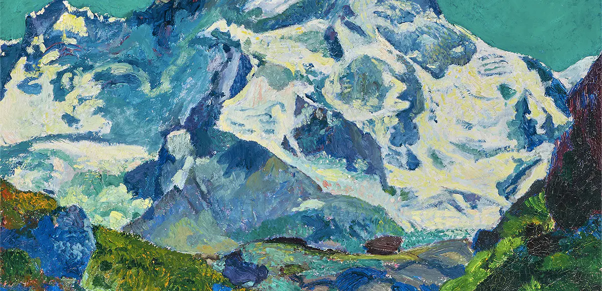 Cuno Amiet (1868 Solothurn - 1961 Oschwand), Das Zermatter Breithorn von Riffelberg aus, Öl/Lwd., monogrammiert und datiert, 1944 | Foto: © Schuler (Detail)