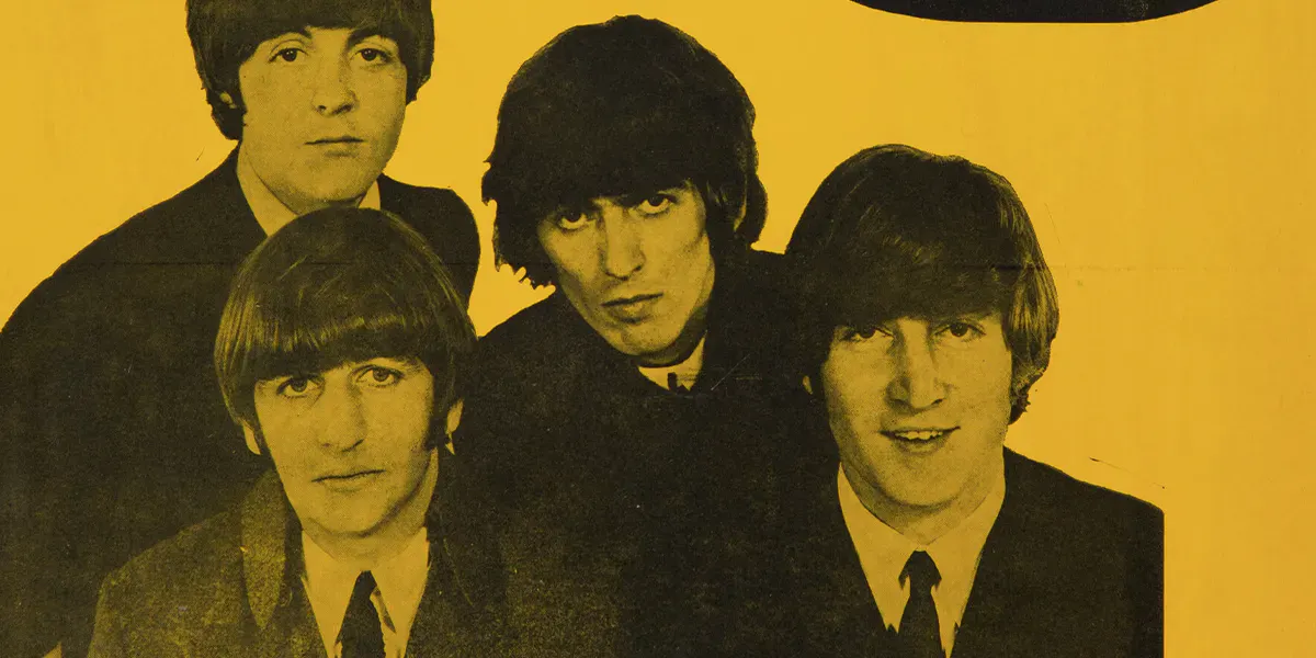 Poster per il concerto dei Beatles del 23 agosto 1966 allo Shea Stadium di New York City. Foto © Heritage Auctions (dettaglio)