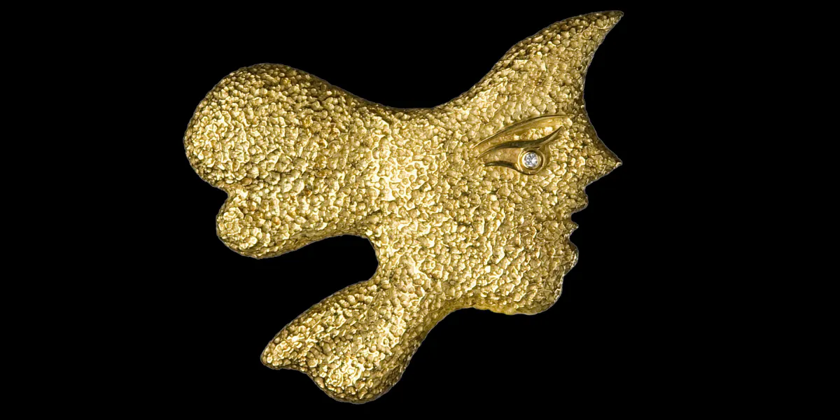 Georges Braque, Circé, 1962, broche en or et diamants. Photo © Villa Empain