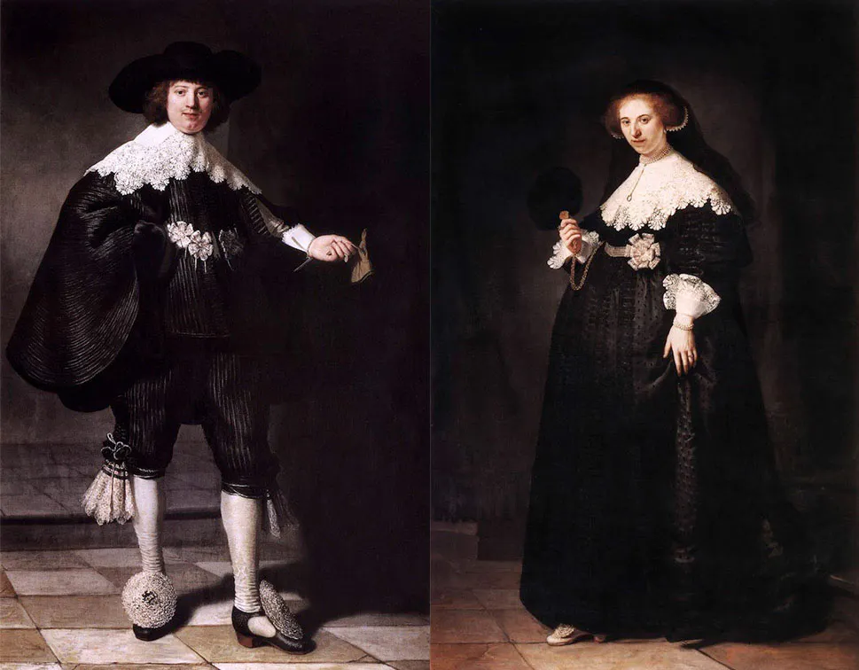 Portrait de Marten Soolmans et Portrait de Oopjen Coppit, de Rembrandt van Rijn, 1634. Paris, collection Éric de Rothschild