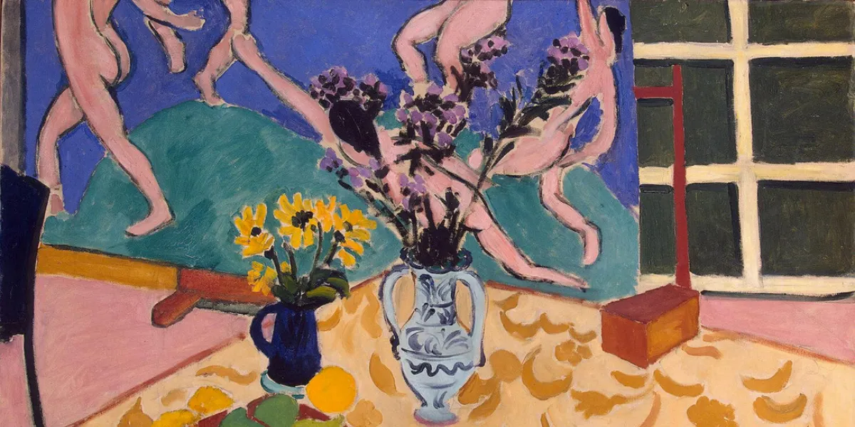 Henri Matisse, Still Life with Dance, 1909, Hermitage Museum, St. Petersburg, Russia. By Henri Matisse - Hermitage Museum, PD-US (detail)