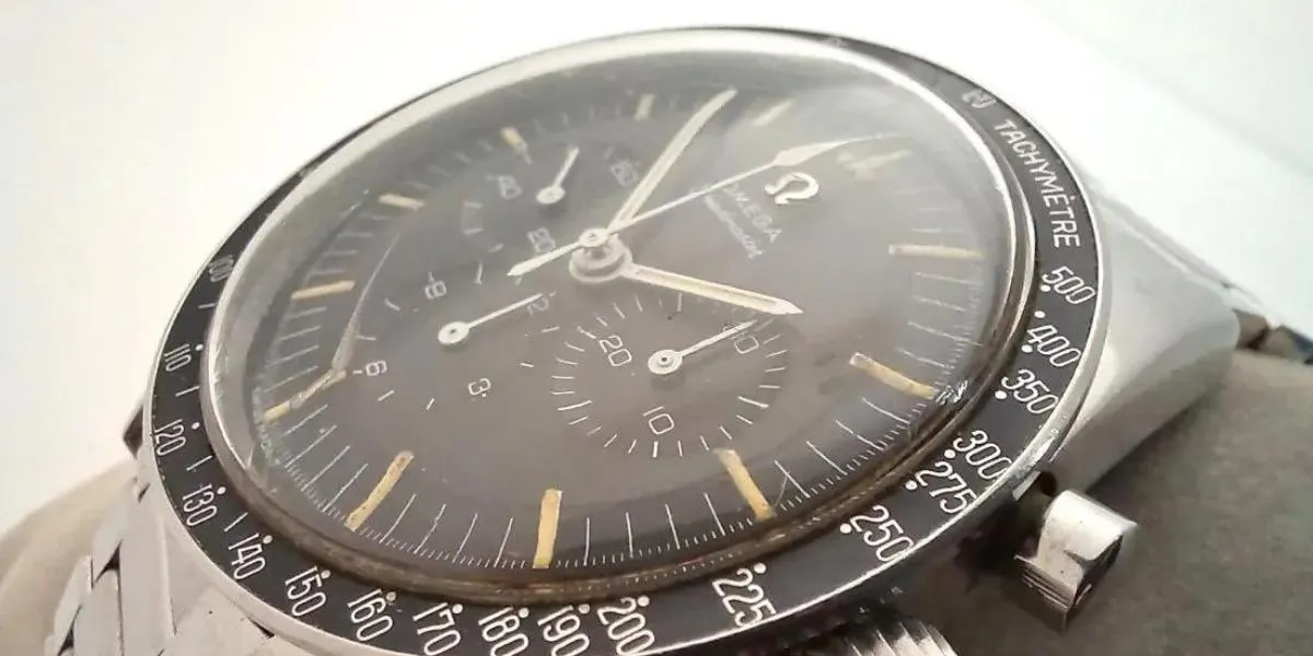 Omega Ed White Speedmaster Moon Watch Chronograph Stainless Steel Wrist Watch. Image © Hess Fine Auctions