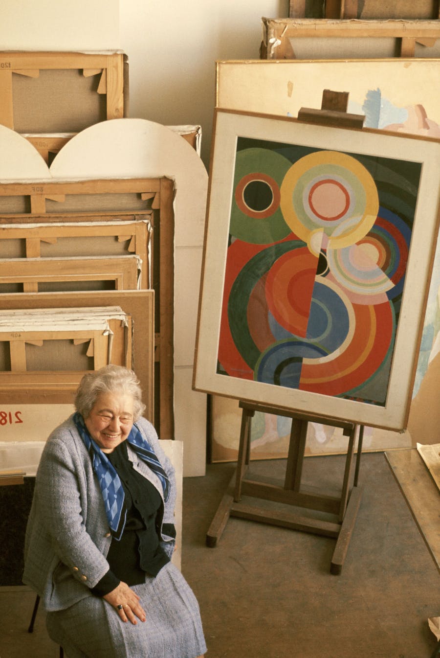  Sonia Delaunay in 1976. (Photo by Monique JACOT/Gamma-Rapho via Getty Images)