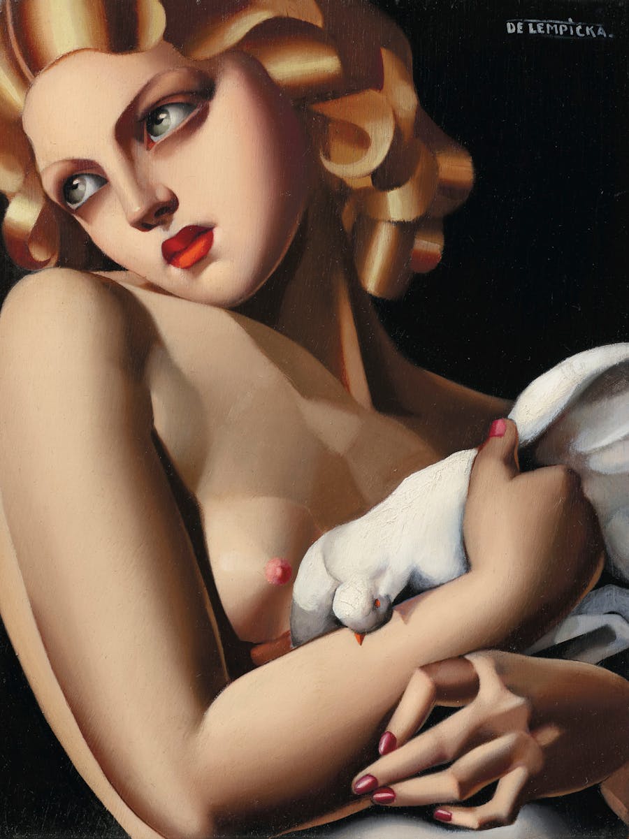 Tamara De Lempicka, 1931, 'Femme à la colombe', 35.1 x 26.6 cm. Photo: Christie's