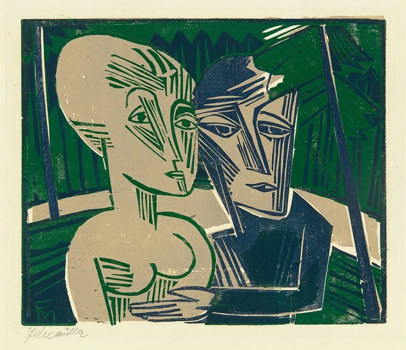 CONRAD FELIXMÜLLER. “La gente en el bosque”. Firmado (1918)