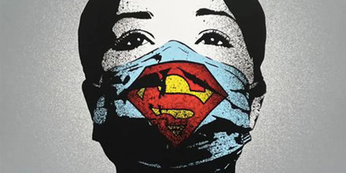 Fake, Super Nurse (Main Edition), 2020, 6-farbiger Siebdruck aus einer Auflage von 175, signiert und nummeriert, 70 x 50cm. Foto © Catawiki (Detail)
