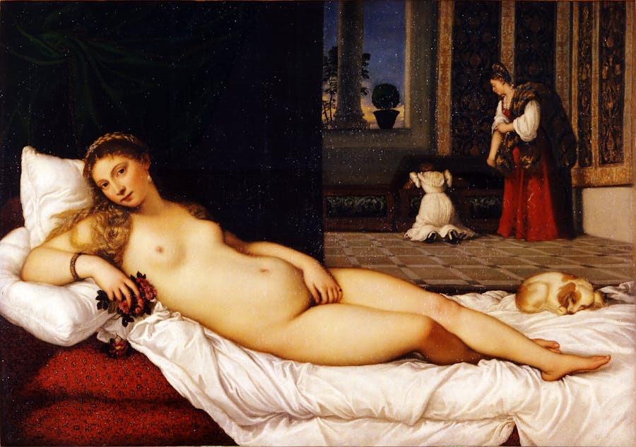 Titian (1488/90-1576), Venus of Urbino, 1534, oil on canvas, Uffizi Gallery. Public domain image
