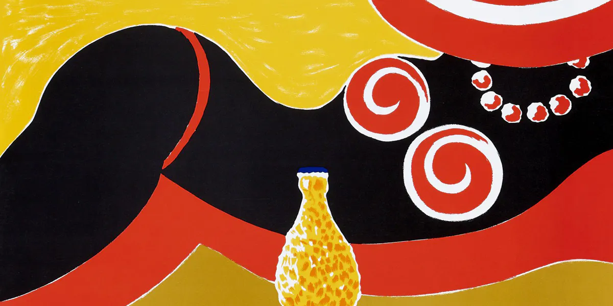 Bernard Villemot, Orangina, affiche manifeste originale (détail), vers 1970, image © Wannenes