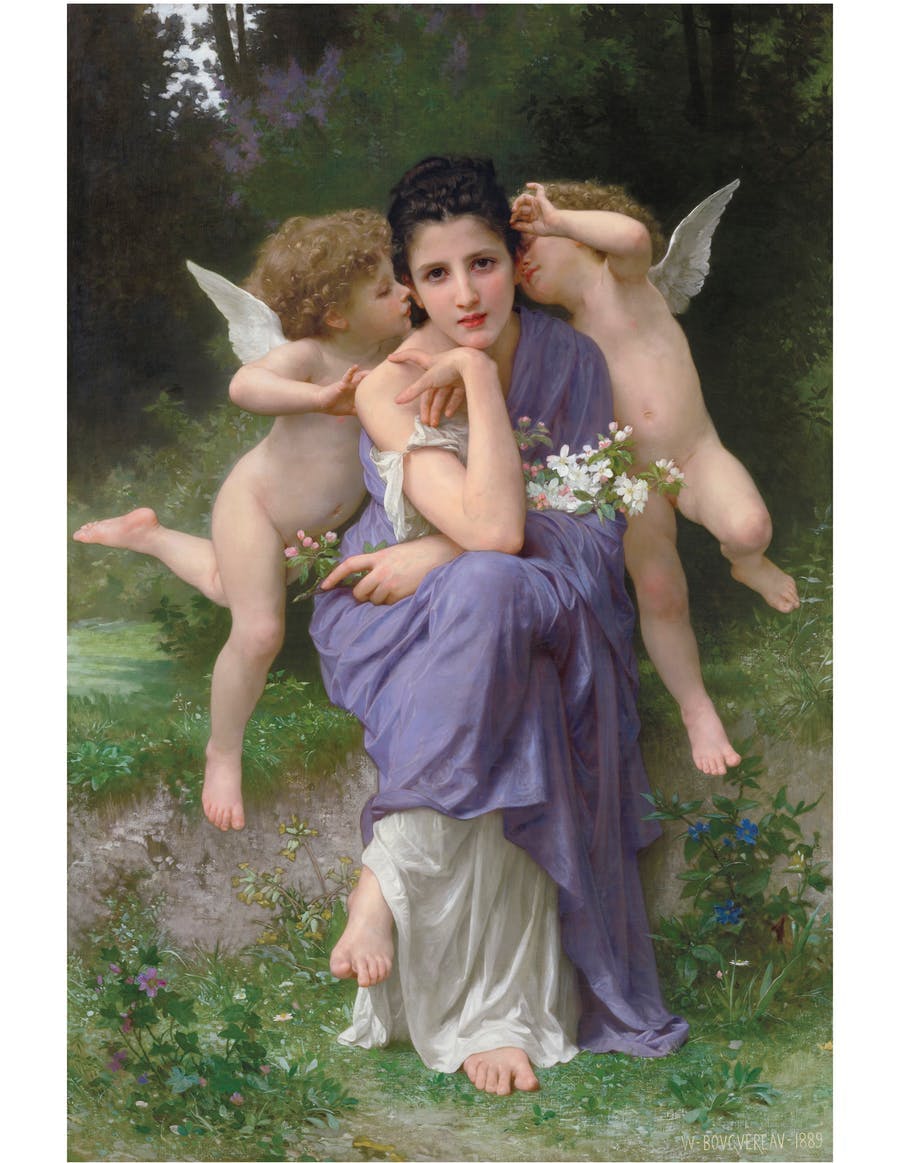 William-Adolphe Bouguereau, Chansons de printemps, 1889, Öl/Lwd., 148 x 99 cm. Foto © Christie's