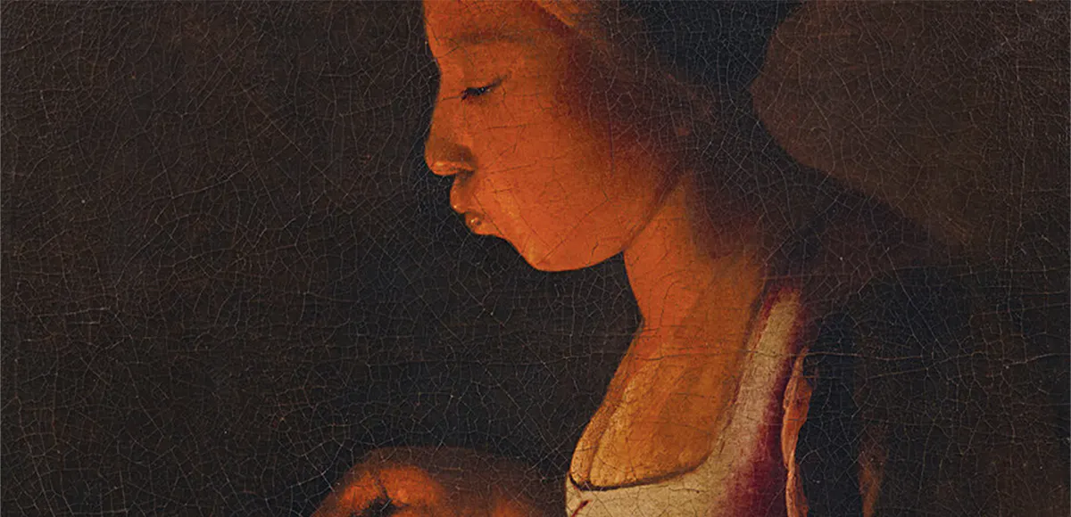 Georges de La Tour (1593 Vic-sur-Seille - 1652 Lunéville), Mädchen, in ein Kohlebecken blasend (La Fillette au braisier), Öl/Lwd., signiert | Foto: © Lempertz (Detail)
