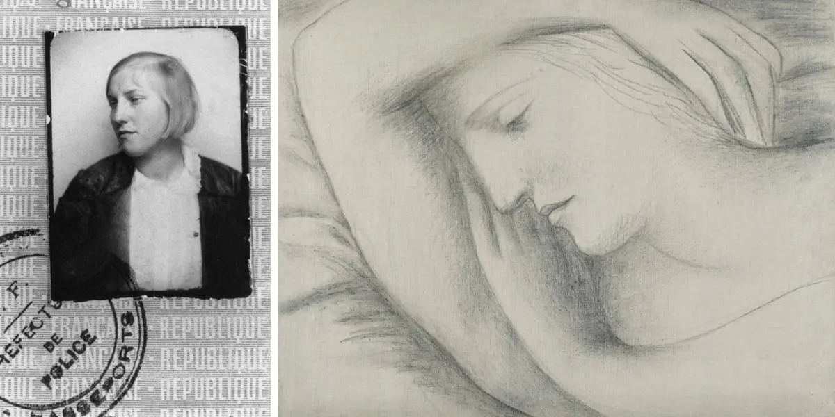Gauche : Marie-Thérèse Walter était la maîtresse de Pablo Picasso entre 1927 et 1936 et a donné naissance à leur fille Maya en 1935, image © Apic via Getty Images / Droite : Pablo Picasso, « Femme endormie », un portrait de Walter, 1931, fusain sur toile apprêtée. Photo: Sotheby’s