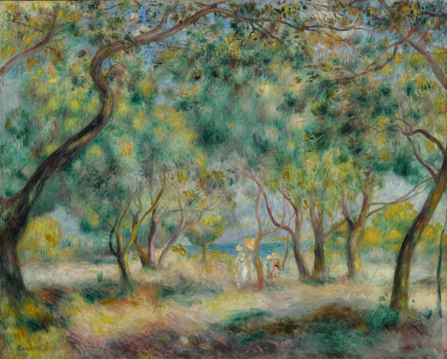 La Promenande au Bord de la Mer (Le Bois de la Chaise Noirmoutier), Pierre-Auguste Renoir. 1892, oil on canvas. Image: Sotheby's