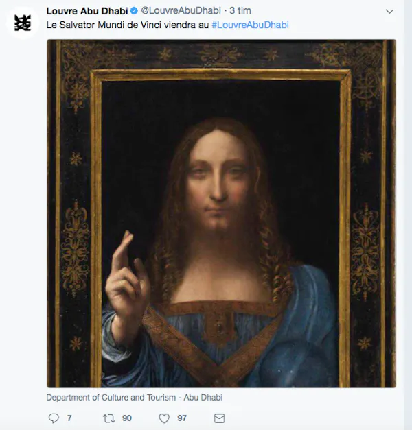 Salvator Mundi av Leonardo da Vinci går till Louvren i Abu Dhabi via arabisk prins