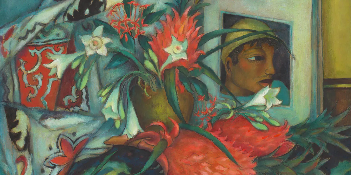 Alexis Preller, ‘The Red Pineapples’ [detail], 1949, oil on canvas board. Photo: Strauss & Co