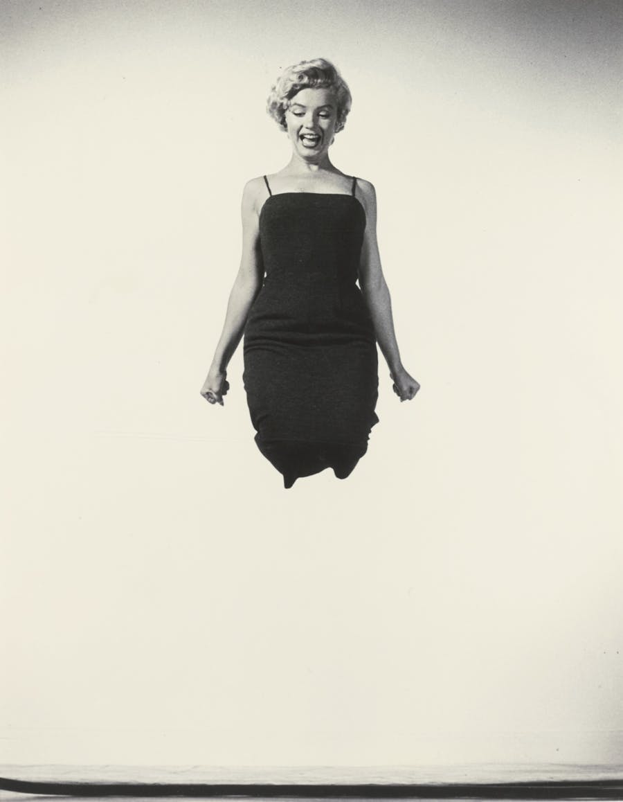 ‘Marilyn Monroe Jumping’. Monroe was one of the illustrious of those photographed by Philippe Halsman for his ‘Jump Book’ (1959), alongside celebrities such as Audrey Hepburn, Richard Nixon and the Duke and Duchess of Windsor. Photo © Sotheby's
