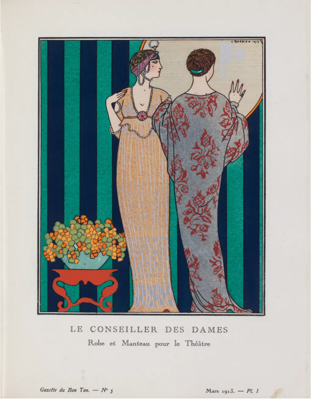 フランスアンティーク 19世紀の雑誌 Le Bon Ton 挿絵版画 ヘロイーズ The Gazette du Bon Ton: Illustrations for Good Taste | Barnebys