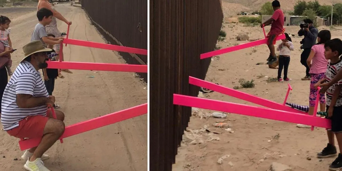 Rael San Fratello, Teeter-Totter Wall, via Instagram @rrael
