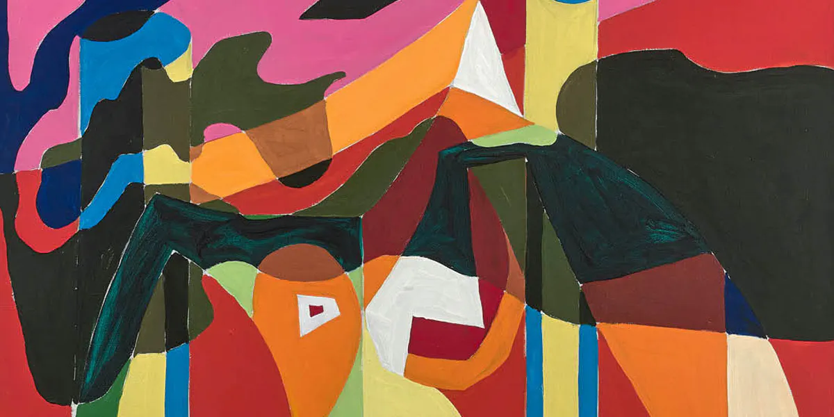Alain Jacquet, Camouflage Lichtenstein/Picasso, Femme dans un fauteuil (détail), 1963, huile sur toile, image © PIASA