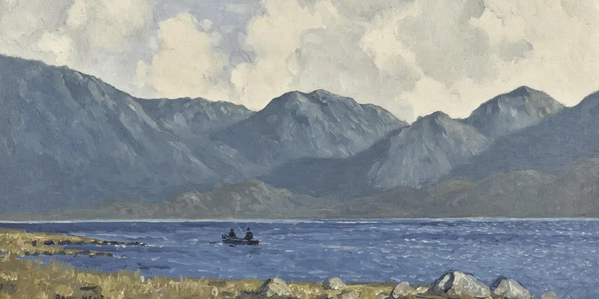 Paul Henry, R.H.A., (1876-1958), Windy Day, Co. Kerry, 1934, huile sur toile. Photo © Sotheby's (détail)