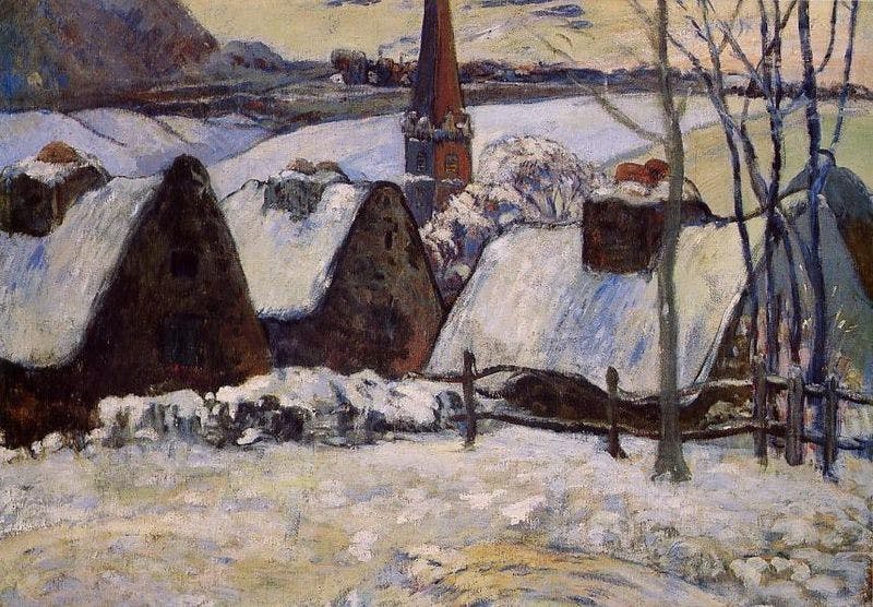 Paul Gauguin, Village breton sous la neige, vers 1894, Musée d'Orsay, Paris, mage CCØ