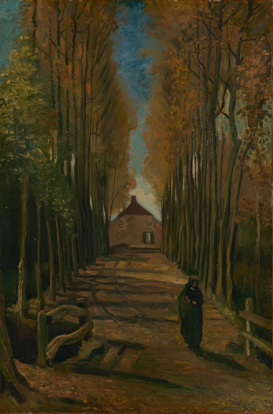 Vincent Van Gogh, Alley of Poplars in Autumn, 1884, oil on canvas on panel, Van Gogh Museum in Amsterdam. Image: CC0